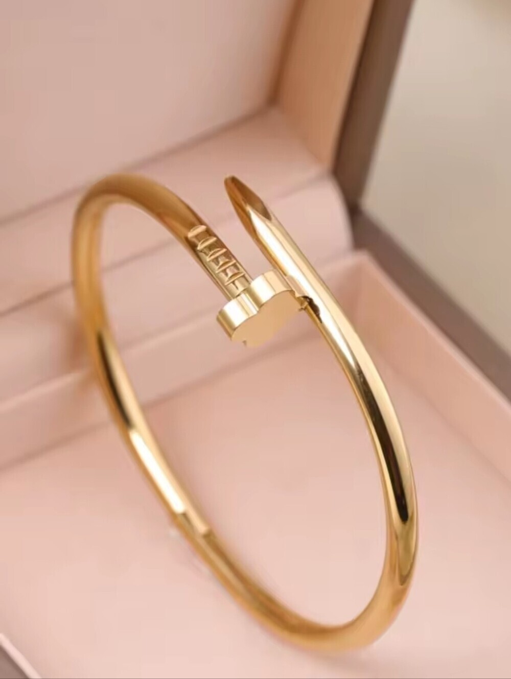 Gold Nail-Style Bangle Bracelet - Picture 7 of 8